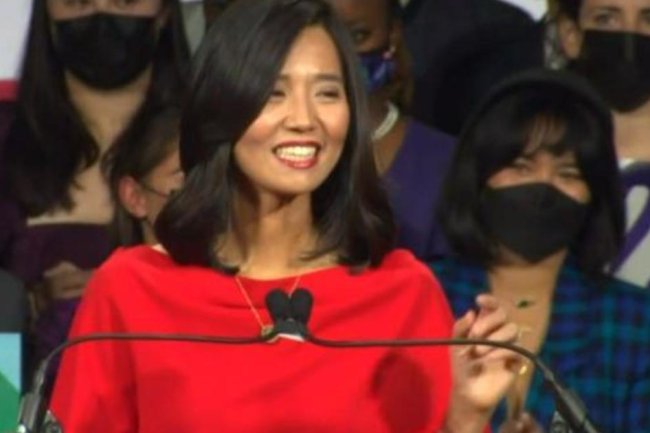 Michelle Wu speaks after AP predicts win in Boston mayoral race