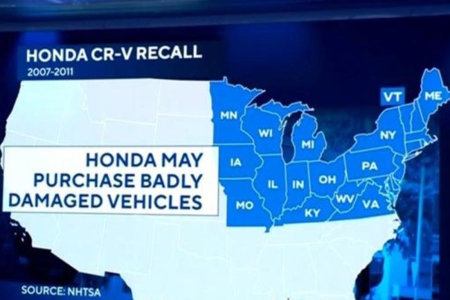 Honda recalls more than a half-million CR-Vs due to potential rust