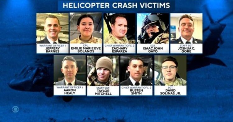 9 U.S. service members killed in collision of 2 Black Hawk helicopters identified