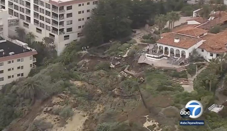 California landslide halts rail service, homes evacuated