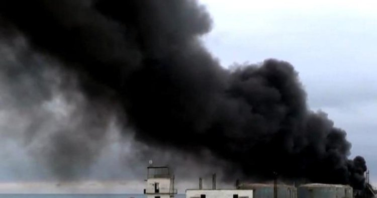 Suspected drone attack causes fire at Crimea fuel depot