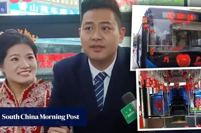 ‘I love you’ bus: Chinese couple turn electric vehicle into ‘wedding car’ prompting company to start new nuptial transport service after huge response