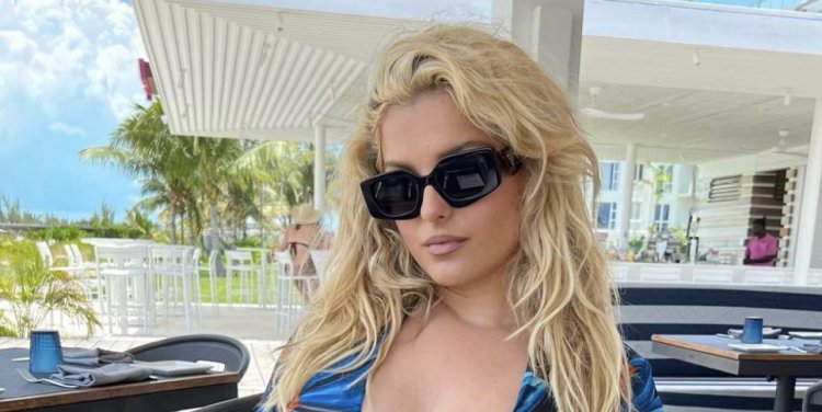 Bebe Rexha Rocks A Swimsuit With A Deep Plunge, And Her Abs Are Next-Level Killer