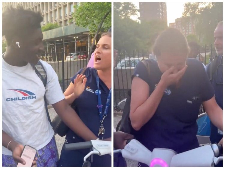 A white NYC hospital staffer is on leave and under review after trying to take a rental bike from a Black man