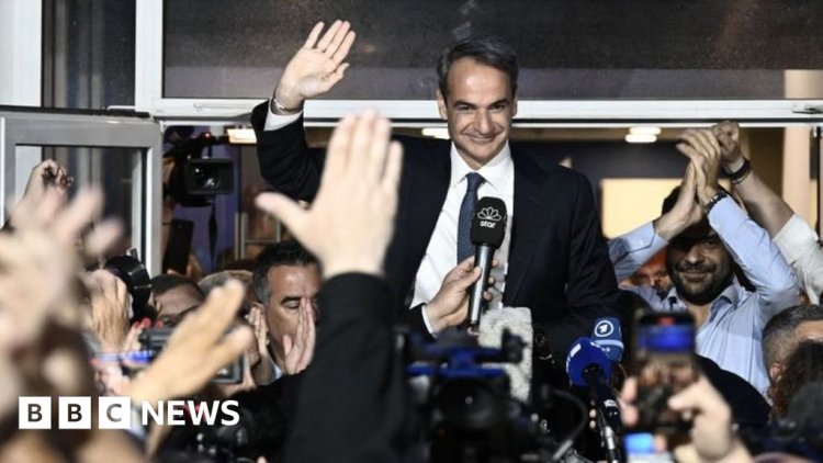 Greek election: Centre-right Mitsotakis hails big win but wants majority