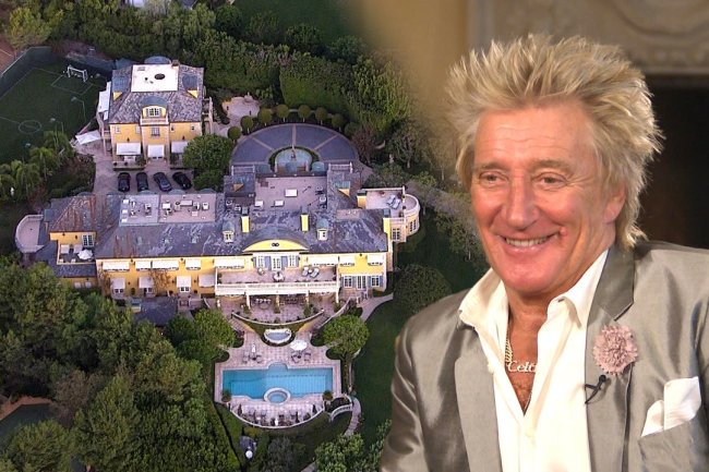 See Inside Rod Stewart's $70 Million Beverly Hills Estate -- Soccer Field, Tea Room and Gardens Included