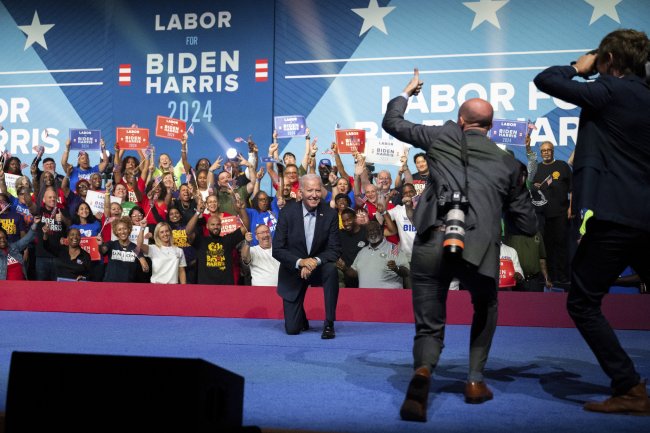 ‘Good to be home’: Biden touts economy, labor ties at campaign-rally kick-off
