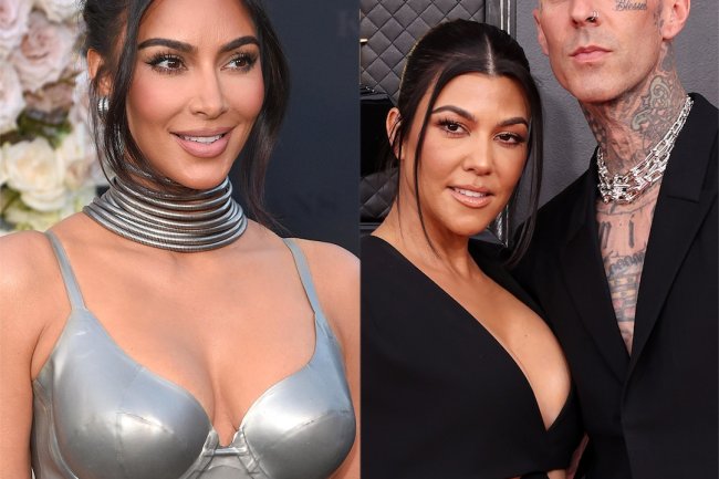 Kim Kardashian Reacts to Kourtney and Travis Barker's Baby News