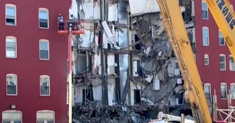 Search transitions to recovery for 3 missing men in Iowa building collapse