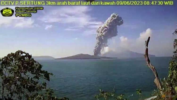 Indonesia's Anak Krakatau volcano erupts twice, spewing big ash cloud