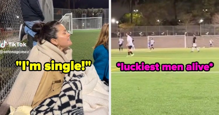 Selena Gomez Shouted "I'm Single" At A Soccer Field Of Men, And It Has Strong Alex Russo Vibes