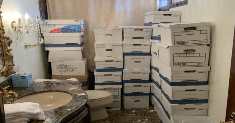 Trump indictment photos show boxes of documents in Mar-a-Lago bathroom