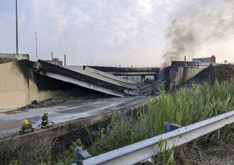Section of heavily traveled I-95 collapses in Philadelphia