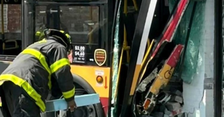 Several hurt in Baltimore bus crash