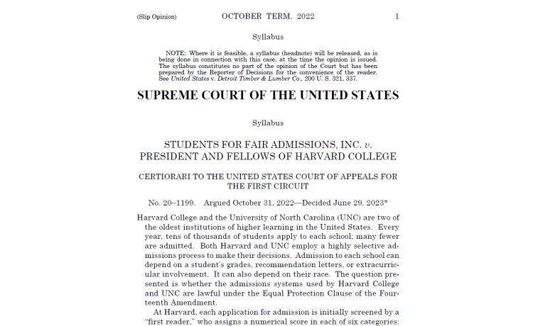 Read the Supreme Court's ruling against affirmative action