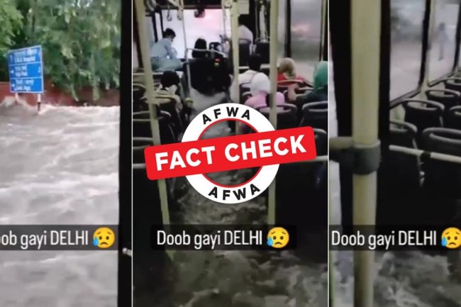 Fact Check: This 2020 video of a bus on a flooded road is from Jaipur, not the Delhi floods