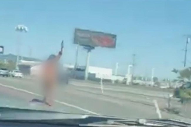Naked woman gets out of car at major Bay Area bridge, starts firing gun