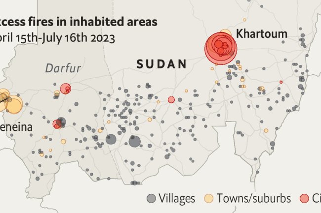 Data from satellites suggest violence has surged in much of Sudan