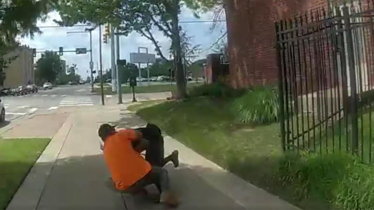 Video shows driver tackling fleeing suspect