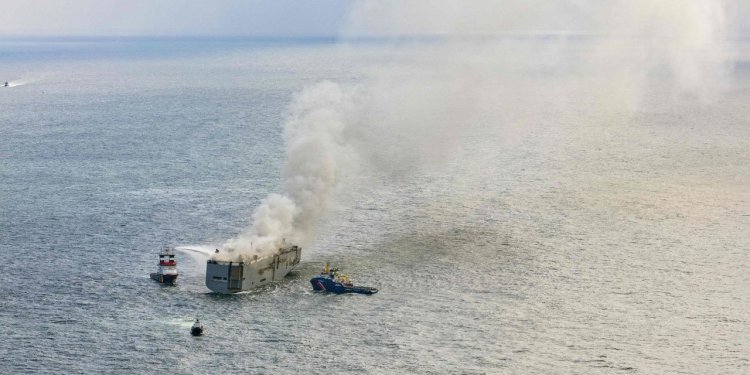 Fire on Car-Carrier Ship Off Dutch Coast Kills One
