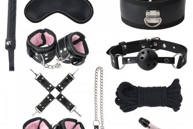 Fancial Bondage for Sex 10 Pcs BDSM Leather Bondage Sets Restraint Kits for Women and Couples (SM01)