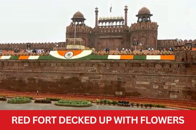 Red Fort decked up with flowers, G20 signage on 77th Independence Day