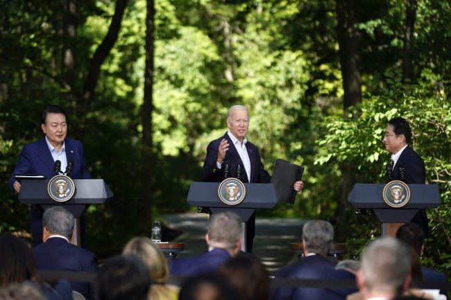 At Camp David, Biden hails ‘new era of partnership’ between U.S., South Korea and Japan
