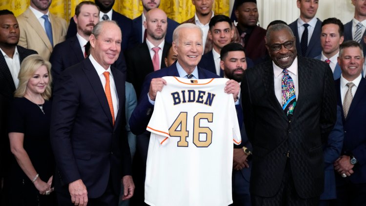 Biden celebrates Houston Astros at White House for 2022 World Series win