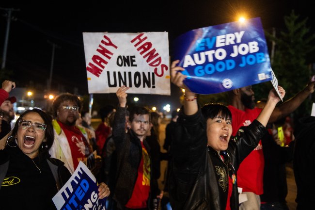 Auto workers hit picket lines in three states
