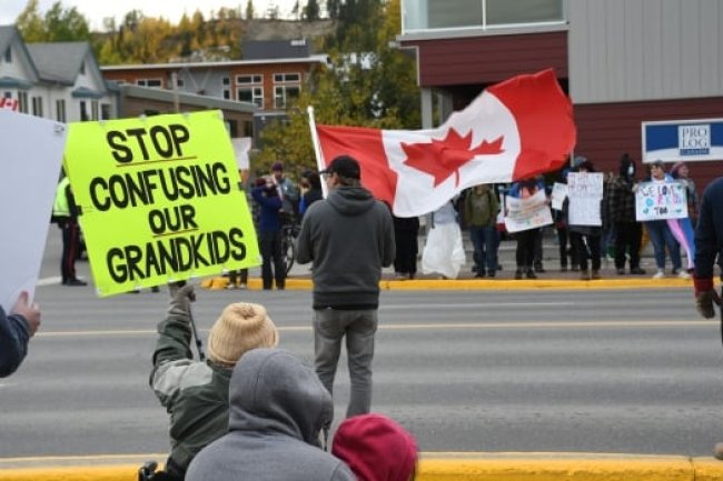 Whitehorse protest, counter-protest over LGBTQ rights in schools draw hundreds