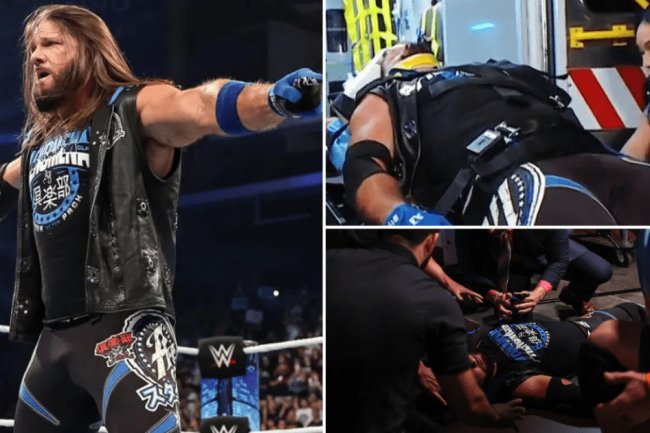 WWE star AJ Styles ‘stretchered out and rushed to hospital’ after brutal SmackDown attack