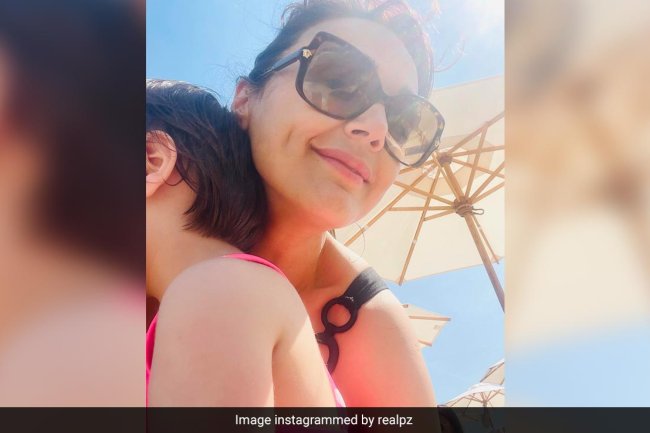 Preity Zinta's Day At The Beach With Kids Gia And Jai