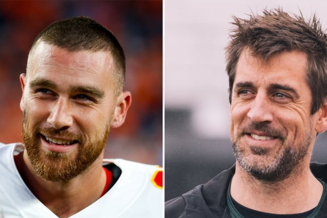 'Mr. Pfizer' Travis Kelce Points Out Aaron Rodgers' Johnson and Johnson Ties