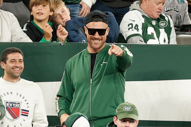 Travis Kelce Attends Eagles Game Solo to Cheer on Jason Kelce