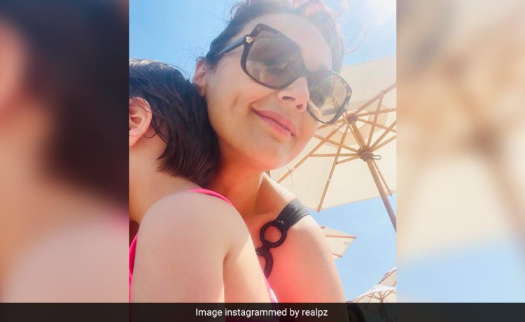 Preity Zinta's Day At The Beach With Kids Gia And Jai