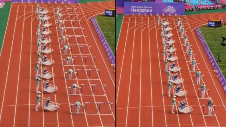 This is how hurdles in 110m event at Asian Games placed. Watch incredible video