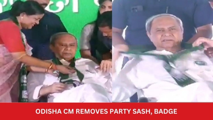 Watch: Naveen Patnaik irritably removes party sash, badge at event in Odisha