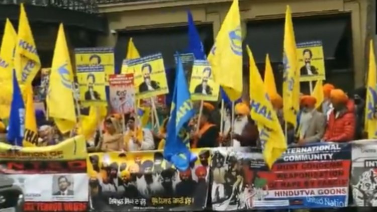 Khalistan supporters protest outside Indian High Commission in UK