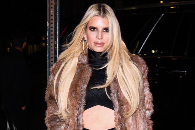 Jessica Simpson Dares to Wear a Fur Coat With a Crop Top and Cowboy Boots