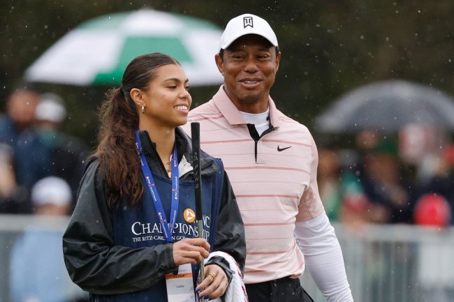 Tiger Woods' Teenage Daughter and Son Join Him at Golf Tournament