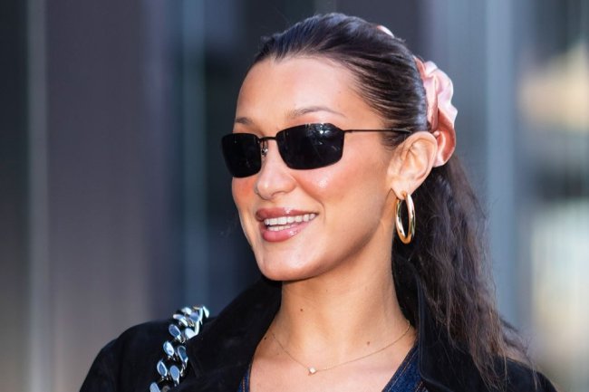 Bella Hadid Brings Back Massive Silk Scrunchies While Taking a Stroll in NYC