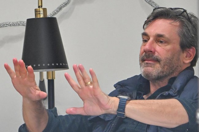 Jon Hamm Is a Mood Getting a Manicure After Struggling With His Dry Cleaning