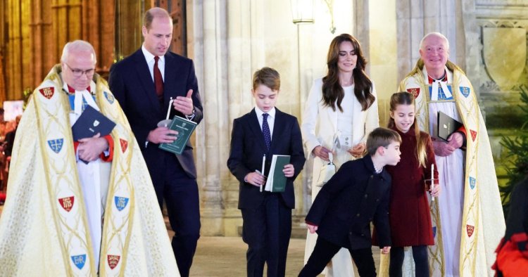 Prince Louis Gets Cheeky With Sister Charlotte at Christmas Concert
