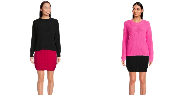 Stay Cozy in the With This Cable-Knit Mini Sweater Skirt
