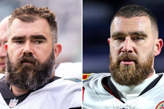 Jason Kelce Cheers on Travis Kelce at Chiefs vs. Ravens Playoff Game