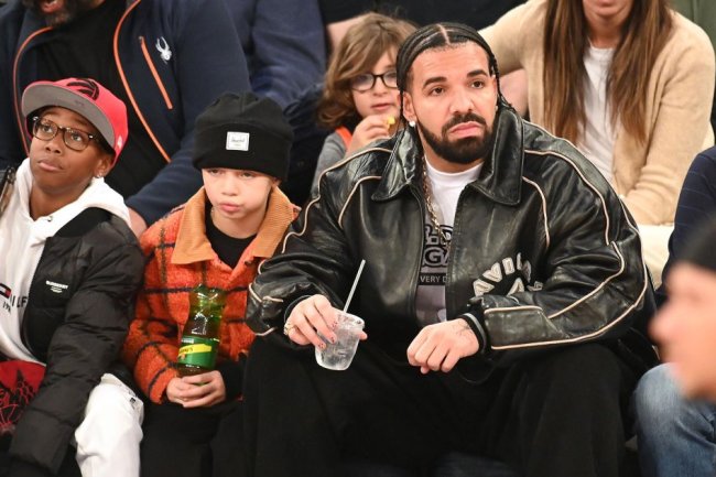 Drake and Adonis Enjoy Father-Son Night Out at New York Knicks Game