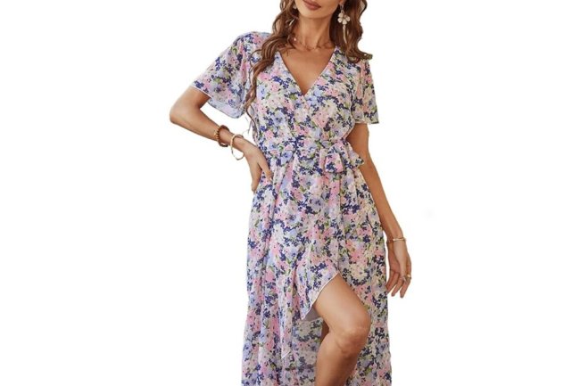 This 'Comfortable' Floral Wrap Dress Is Just $48 at Amazon