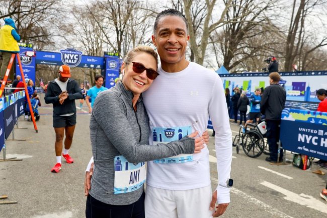 Amy Robach and T.J. Holmes Run Half Marathon Together in New York City