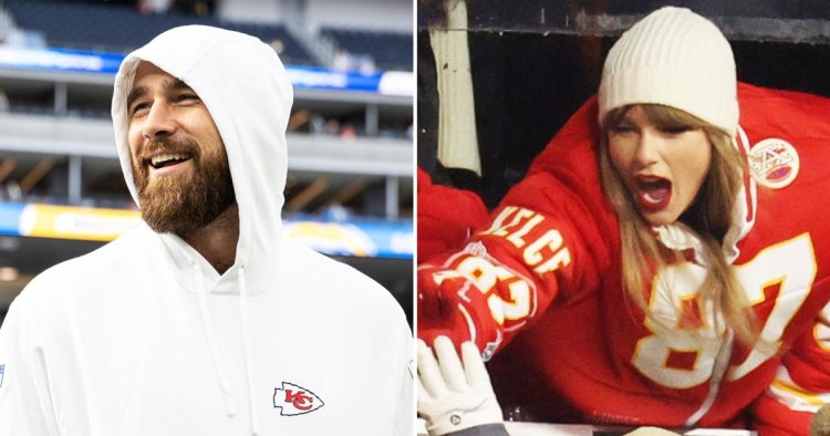 Travis Kelce High Fives Taylor Swift's Band and Crew After 'Eras' Show