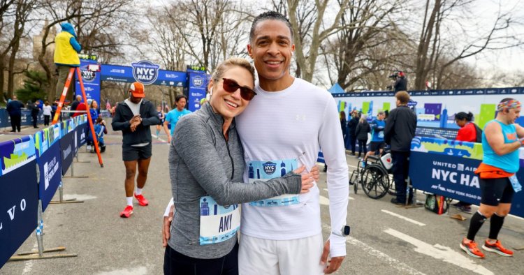 Amy Robach and T.J. Holmes Run Half Marathon Together in New York City